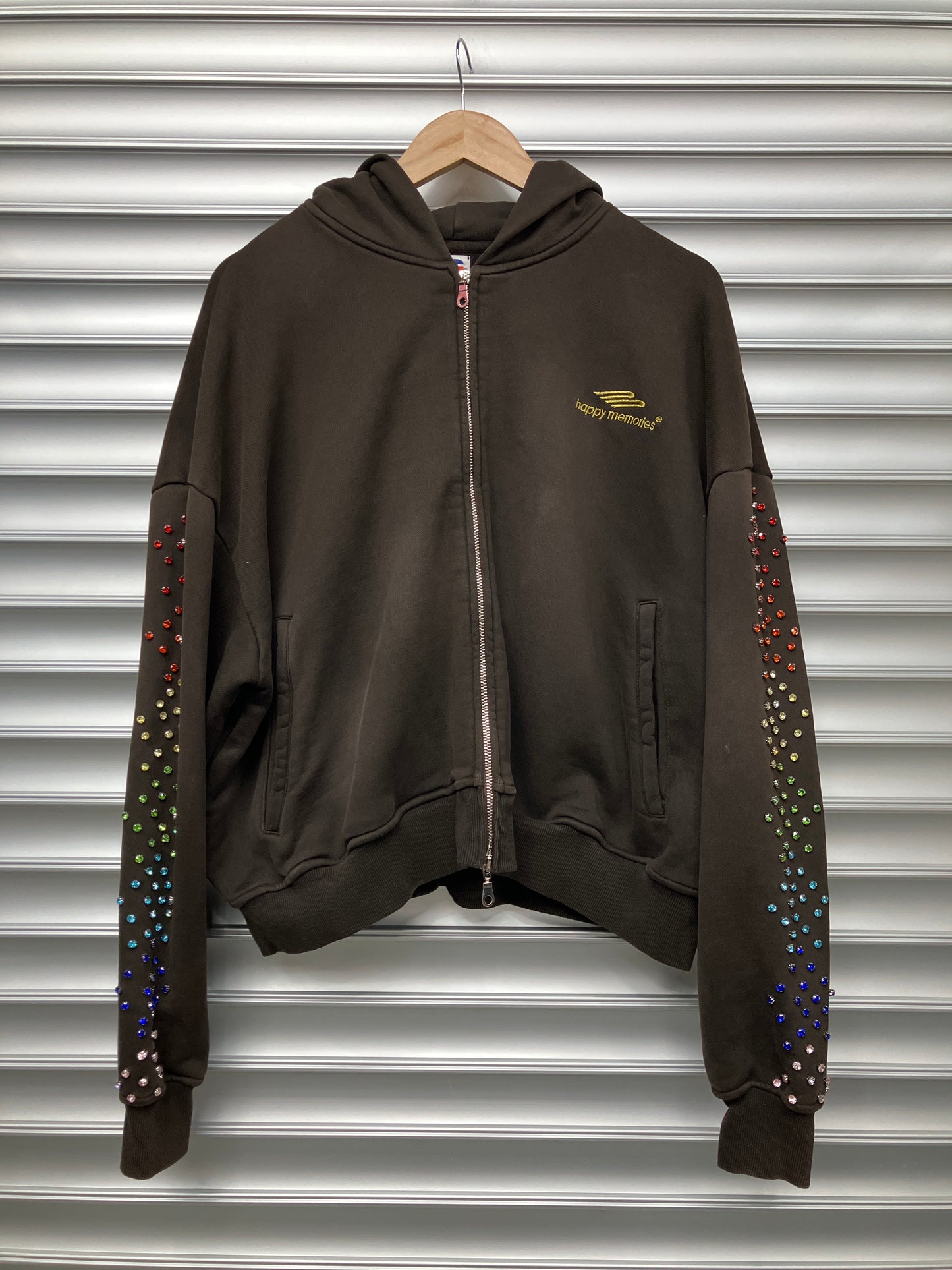 HMDD Brown Jewel Zip Up - XS