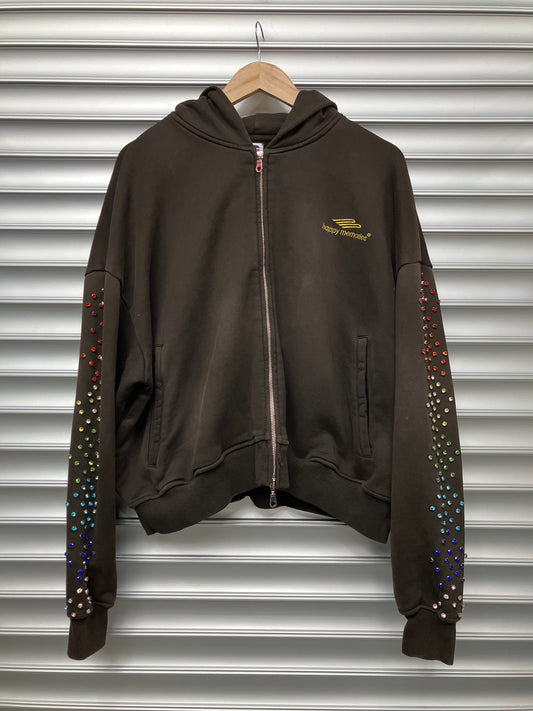 HMDD Brown Jewel Zip Up - XS