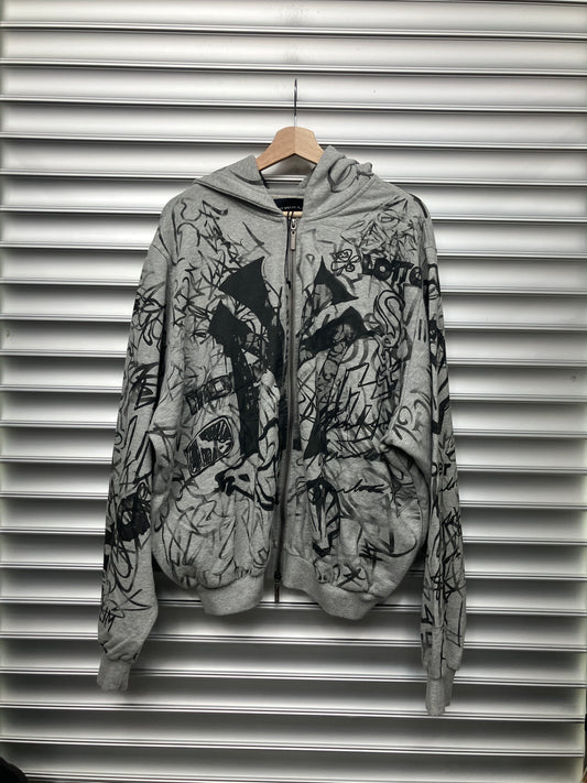 Mowalowa Grey Grafitti Zip Up - L