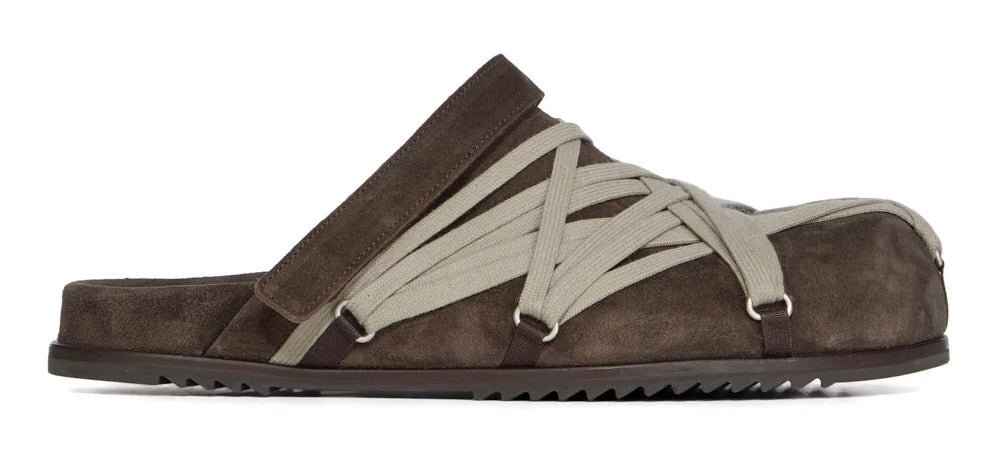 Rick Owen Mule Megalace Brown Suede