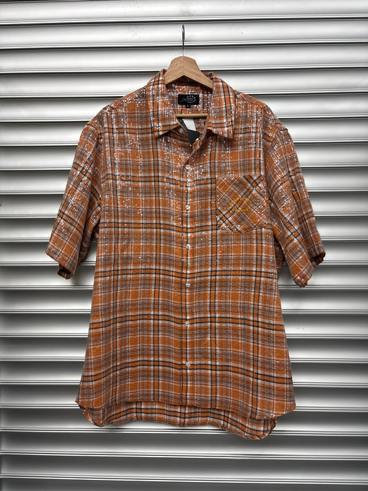 AFB Orange Sequin Button Down - XL**