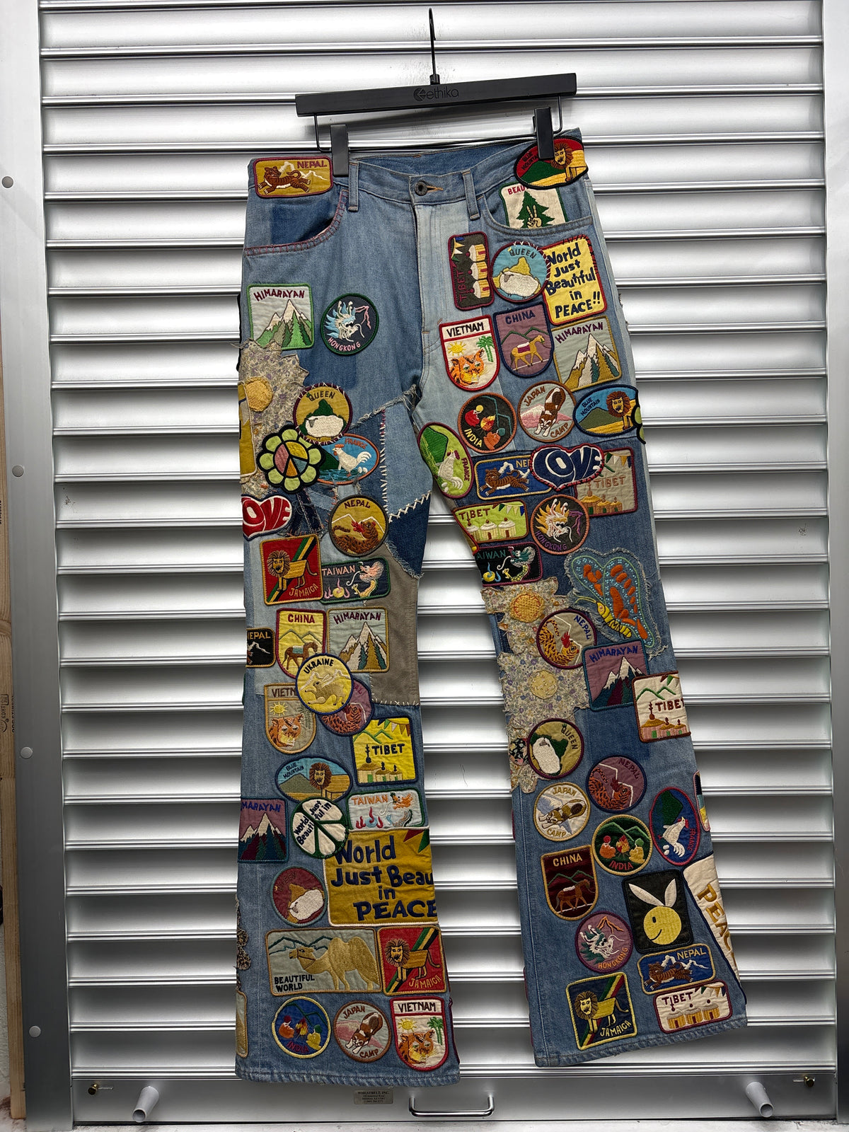 Kapital Beautiful World Insane Flare Patch Denim - 34**