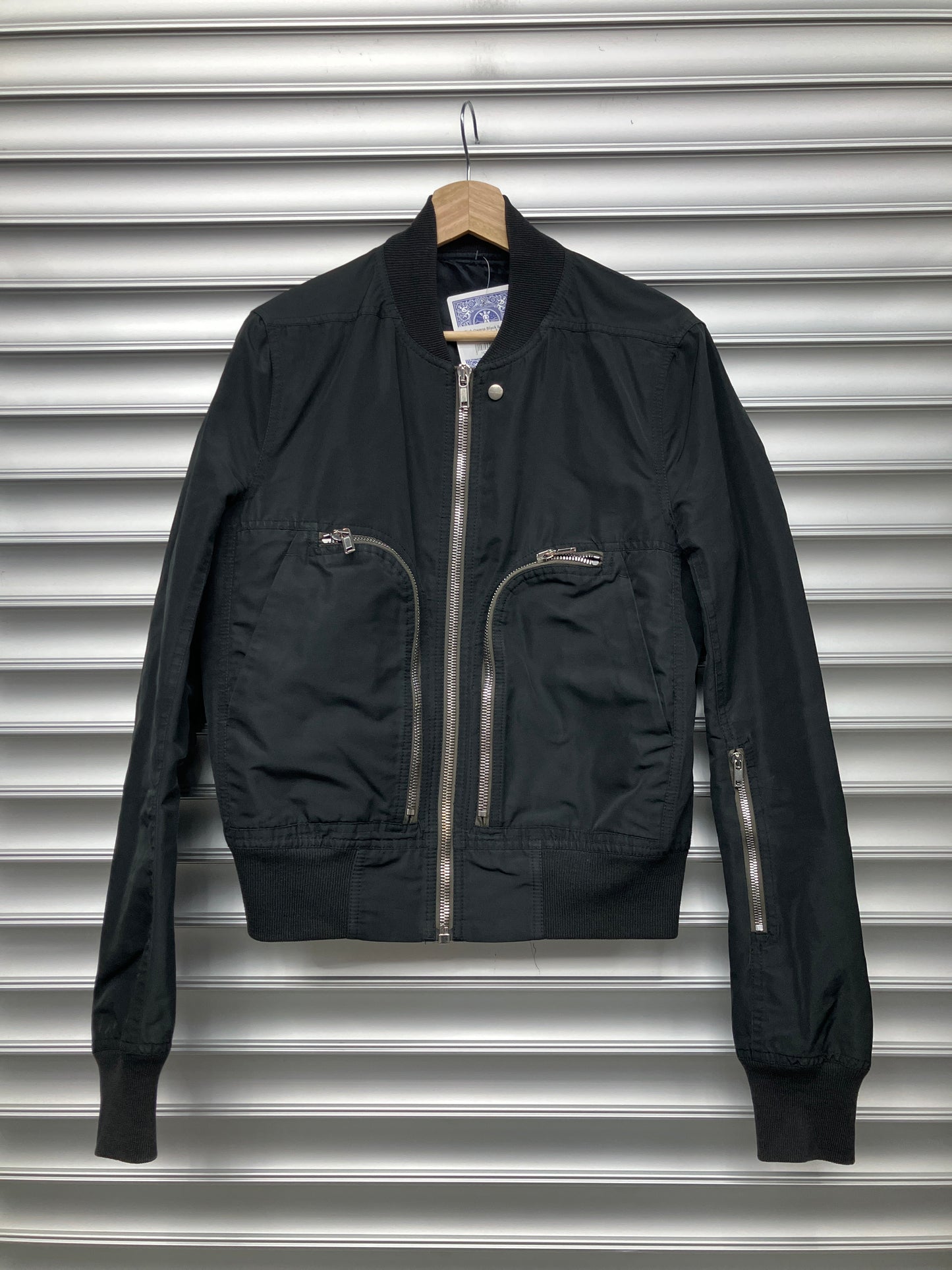 Rick Owens Black Bomber Jacket - S