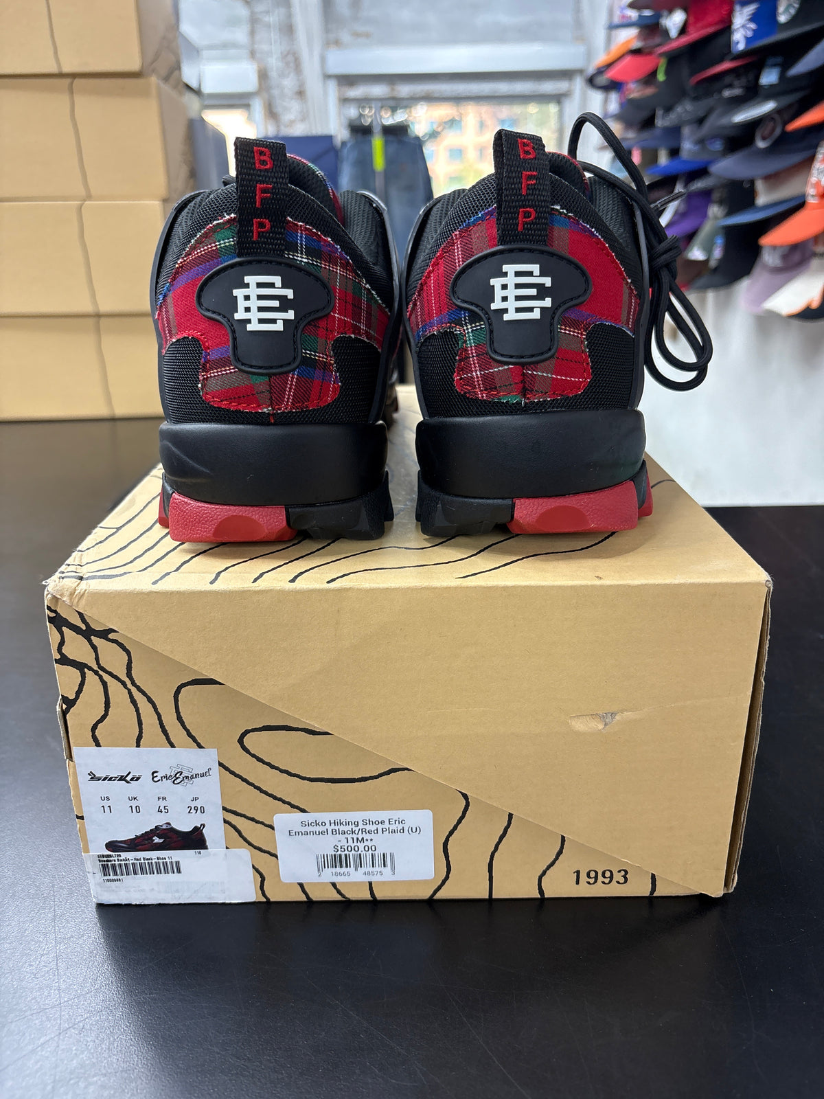 Sicko Hiking Shoe Eric Emanuel Black/Red Plaid (U) - 11M**