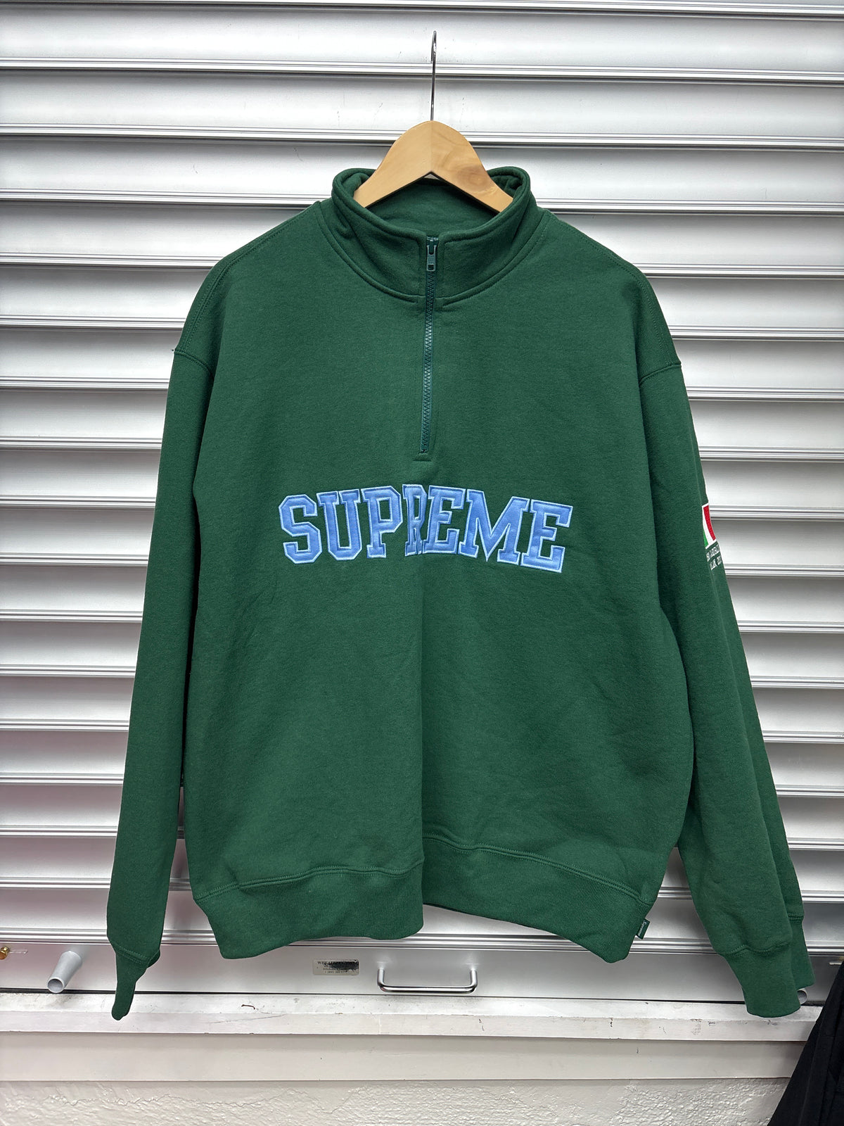 Supreme Green Quarter Zip - M**