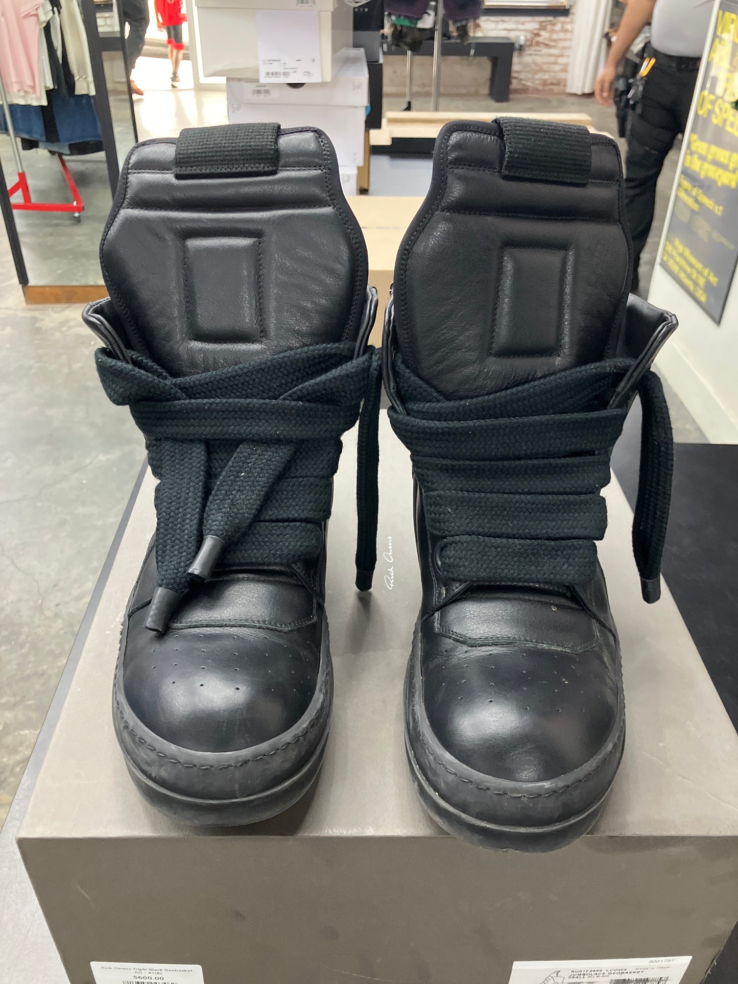 Rick Owens Triple Black Geobasket (U) - 41(8)