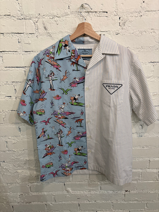 Prada Split Surf Bowling Shirt - S