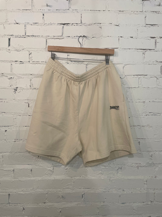 Balenciaga Cream Campaign Shorts - L