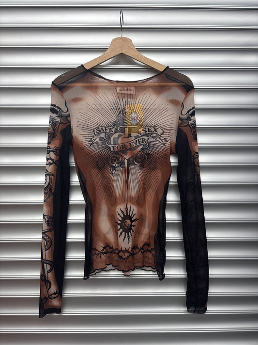 Jean Paul Gaultier Mesh Longsleeve Safe Sex - M