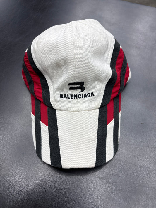 Balenciaga White/Red Racer Hat**