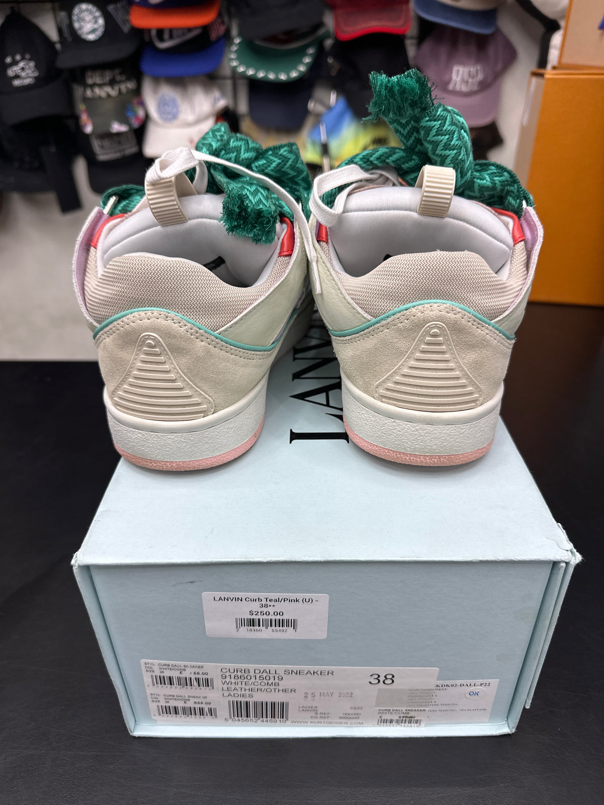 LANVIN Curb Teal/Pink (U) - 38**