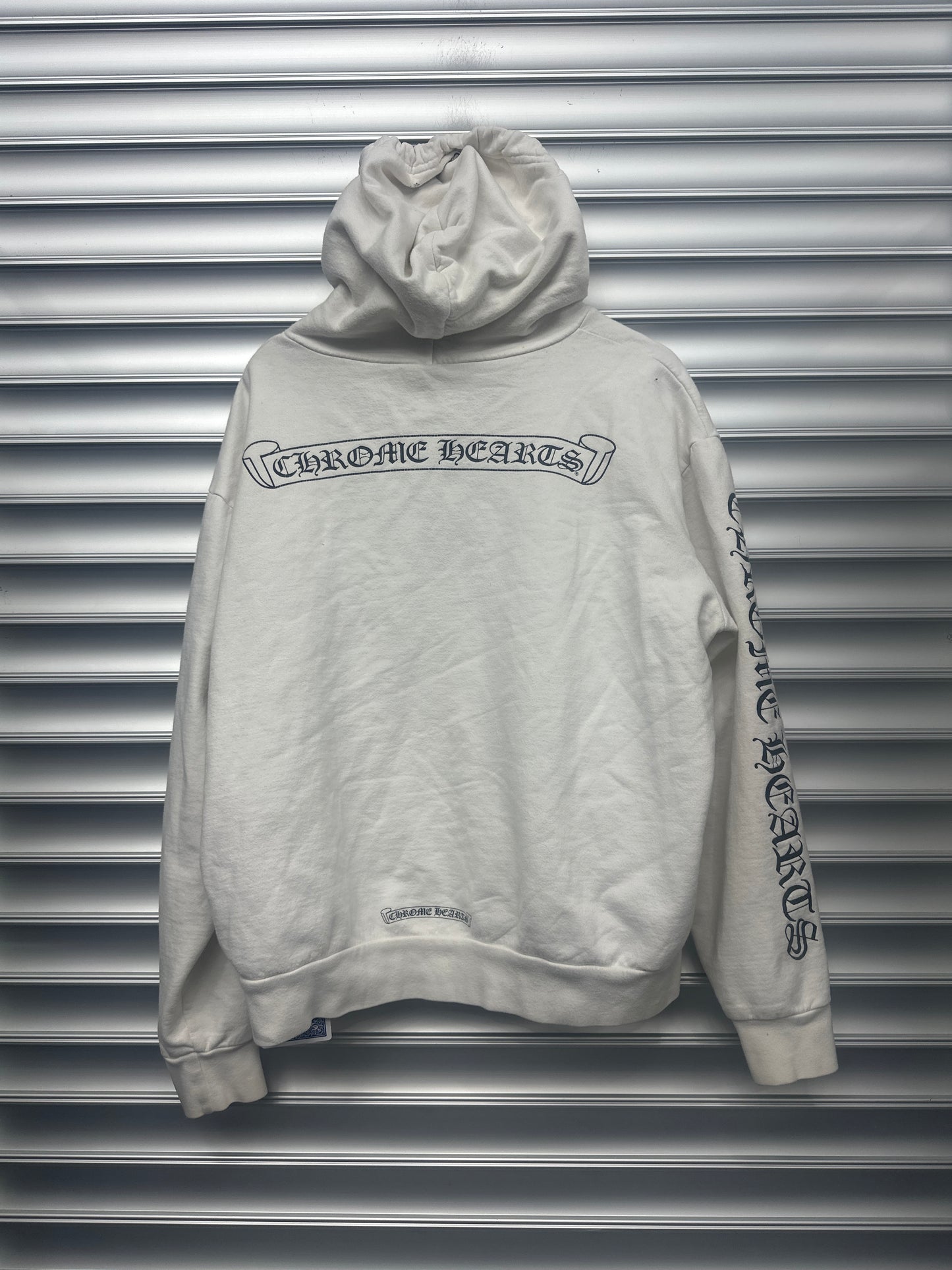 Chrome Hearts White Zip Up Script Logo - M