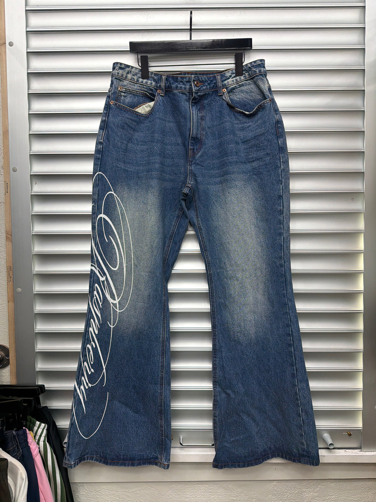 Raspberry Script Flare Denim - XL**