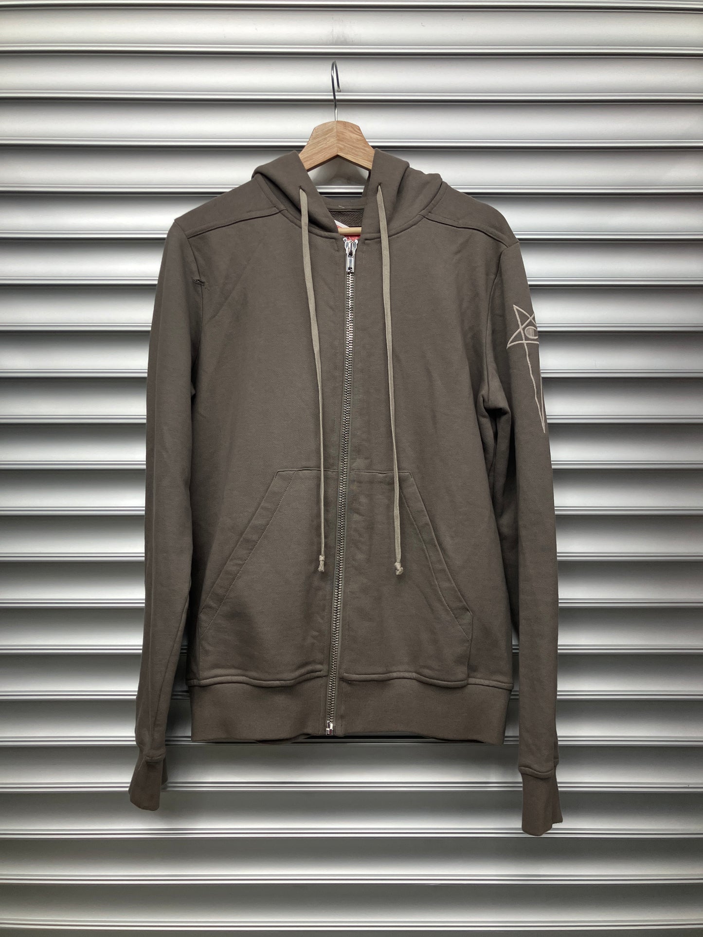 Rick Owens Champion Grey Champs Zip Up - Small