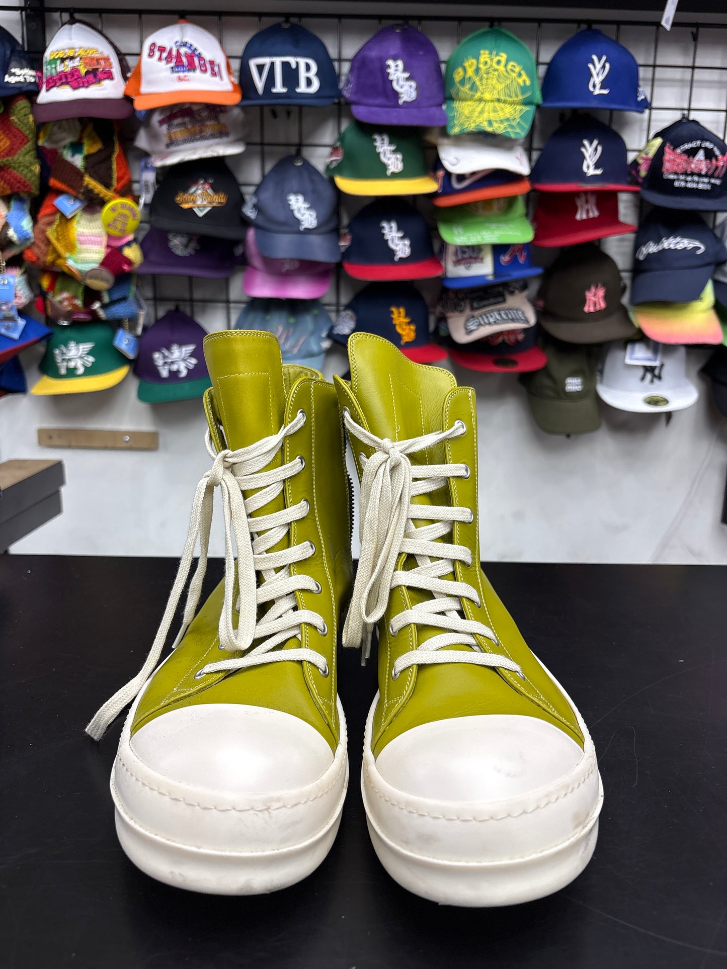 Rick Owen Ramone High Moss Leather (U) - 45(12) (NB)