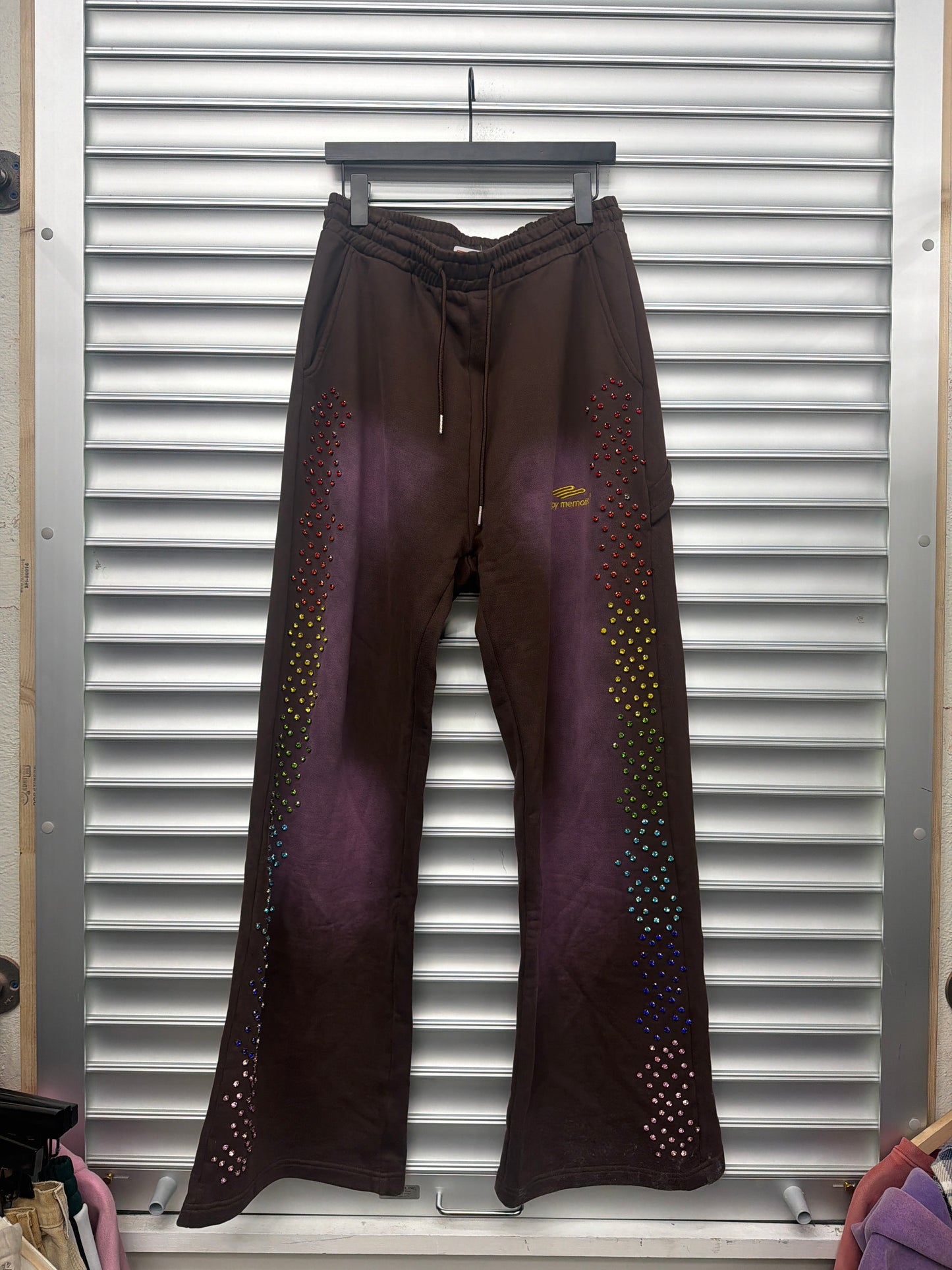 HMDD Brown Rhinestone Sweats - M