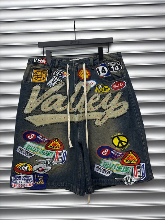 Vale Rhinestone Patch Denim - 32