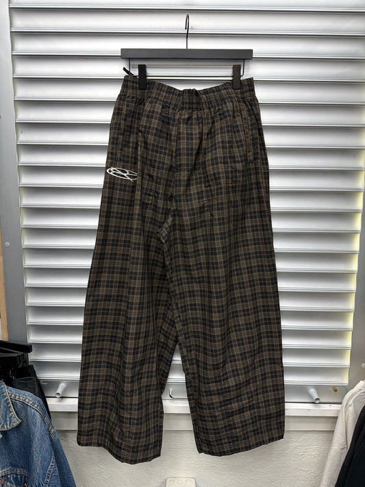 Boredom Kills Brown Plaid Pants - XL**