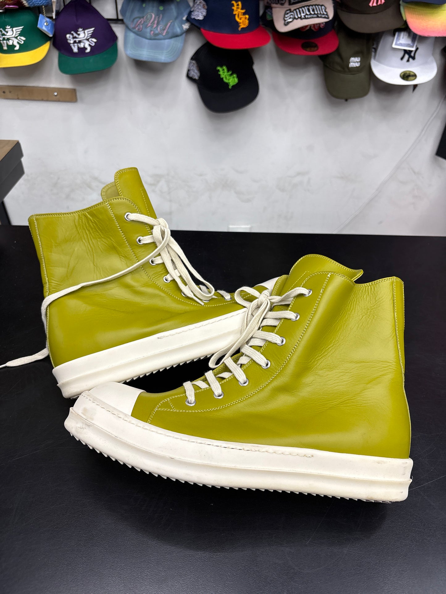 Rick Owen Ramone High Moss Leather (U) - 45(12) (NB)