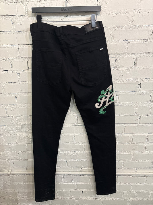 Amiri Baroque Logo Denim - 34