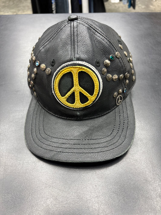 Satoshi Nakamoto Leather Peace Studded Hat**