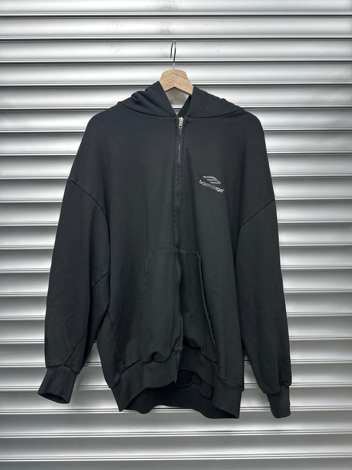 Balenciaga Sporty Logo Grey Zip Up - L**