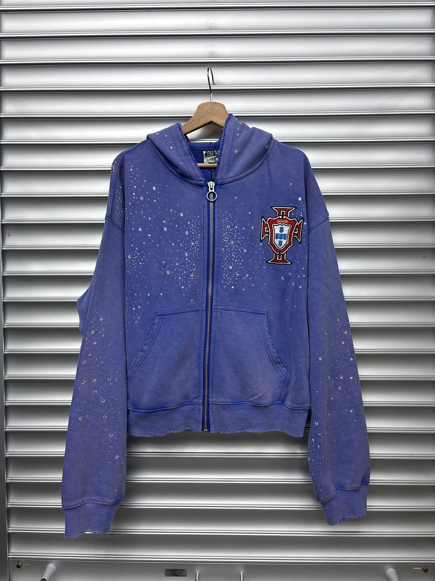 Purple Vale Rhinestone Hoodie - L