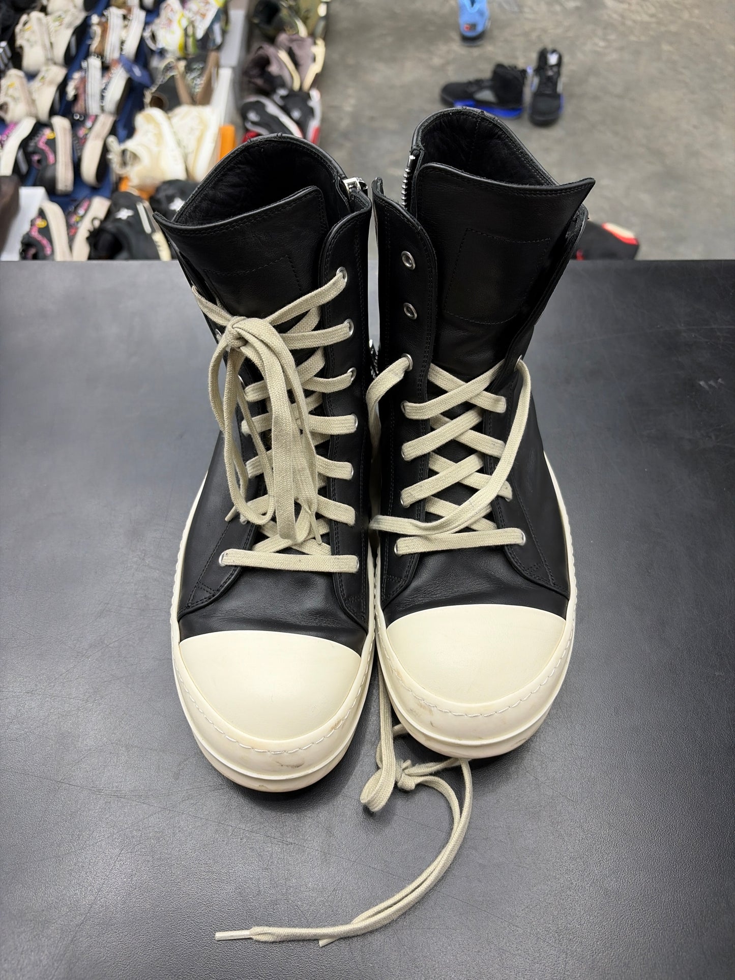 Rick Owen Ramone High Black Leather (U) - 44(11) (NB)