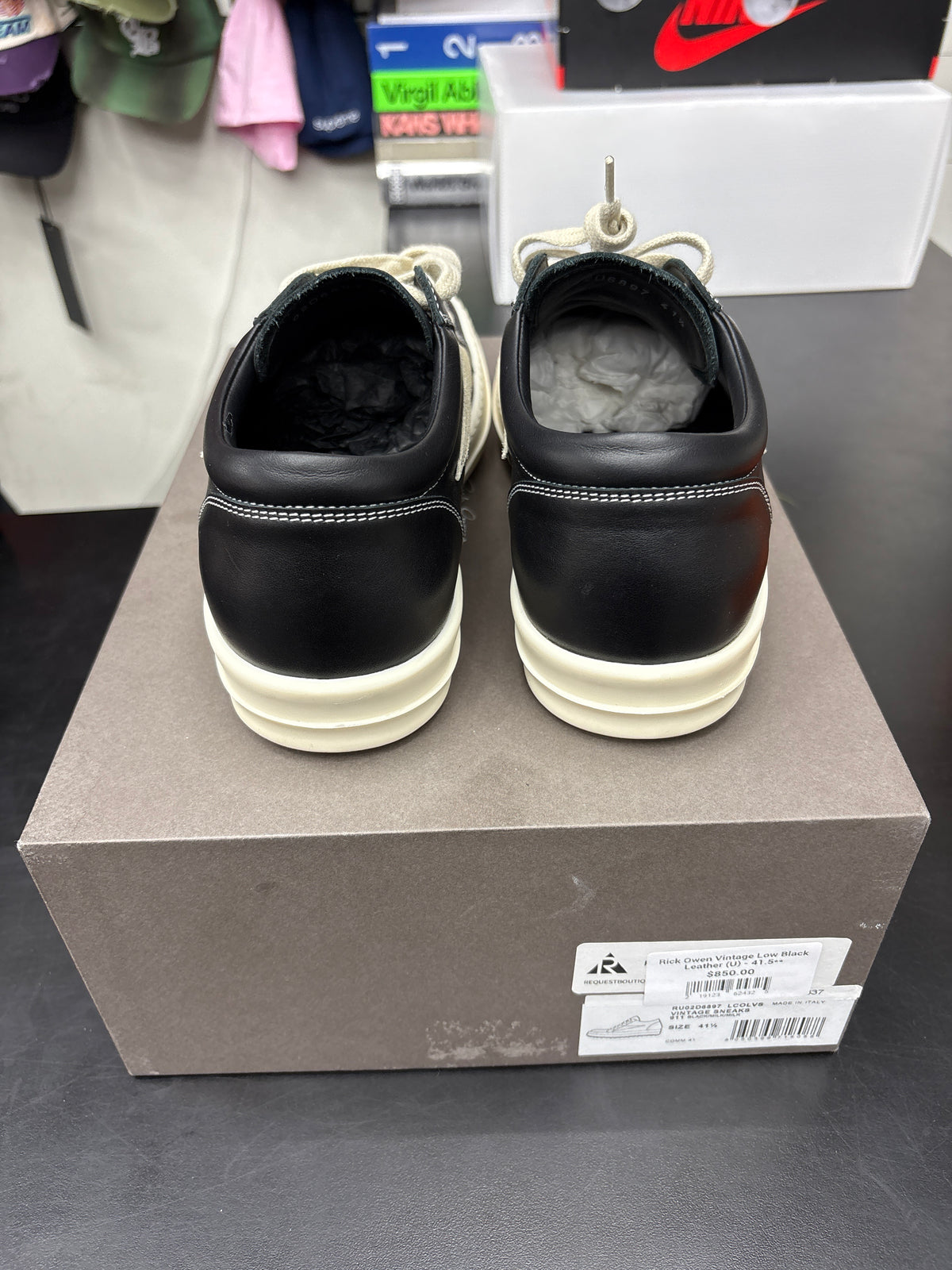 Rick Owen Vintage Low Black Leather (U) - 41.5**
