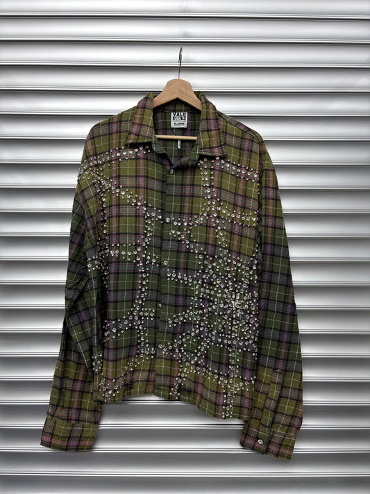 Vale Web Rhinestone Flannel - XL