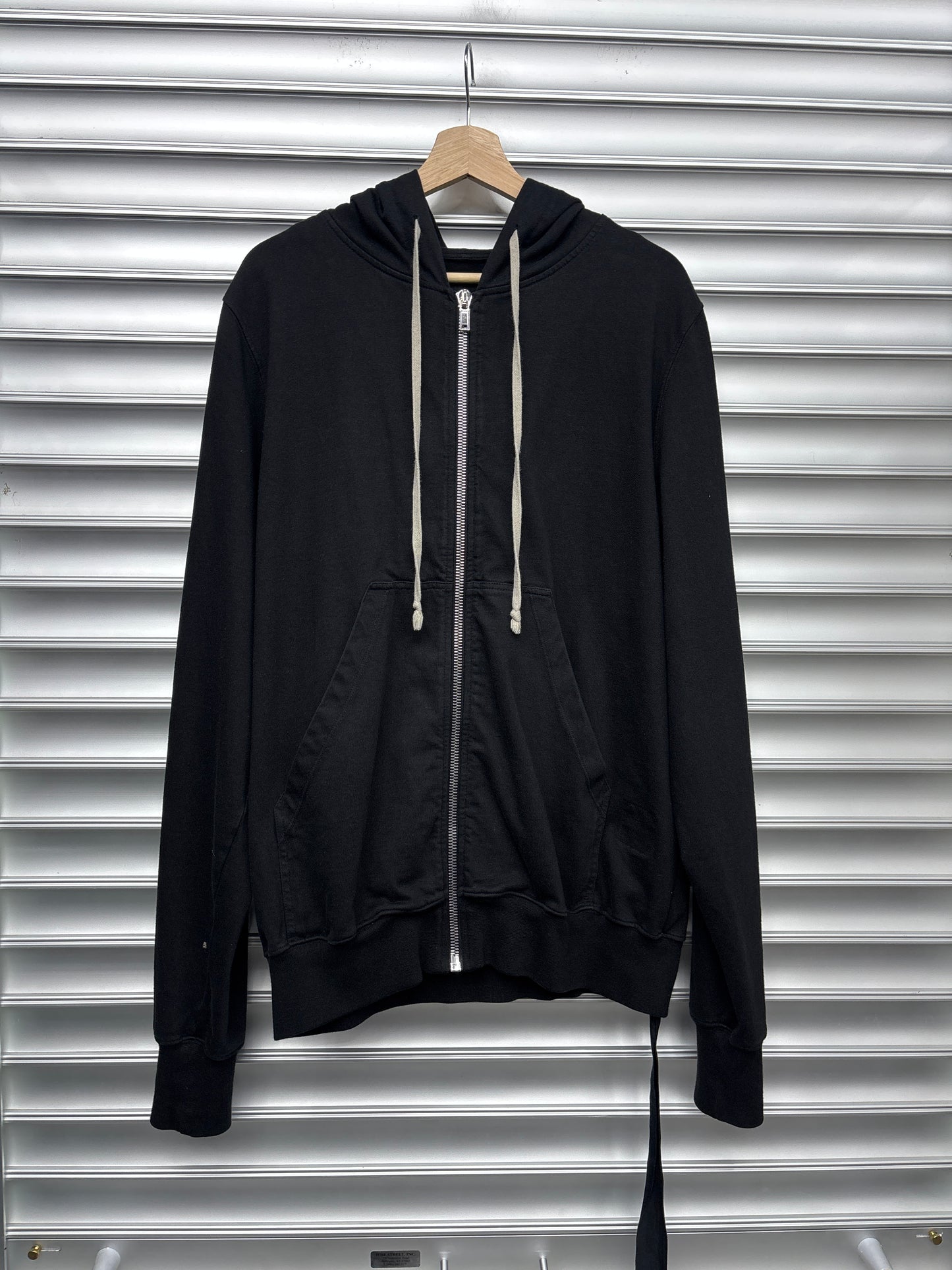 Rick Owen Black Zip Up Hoodie - XXL **