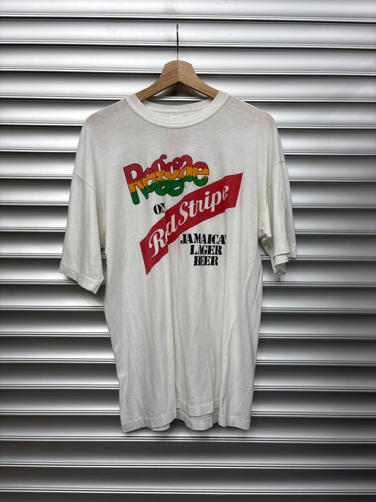 Vintage Reggae On Red Stripe Tee - XL