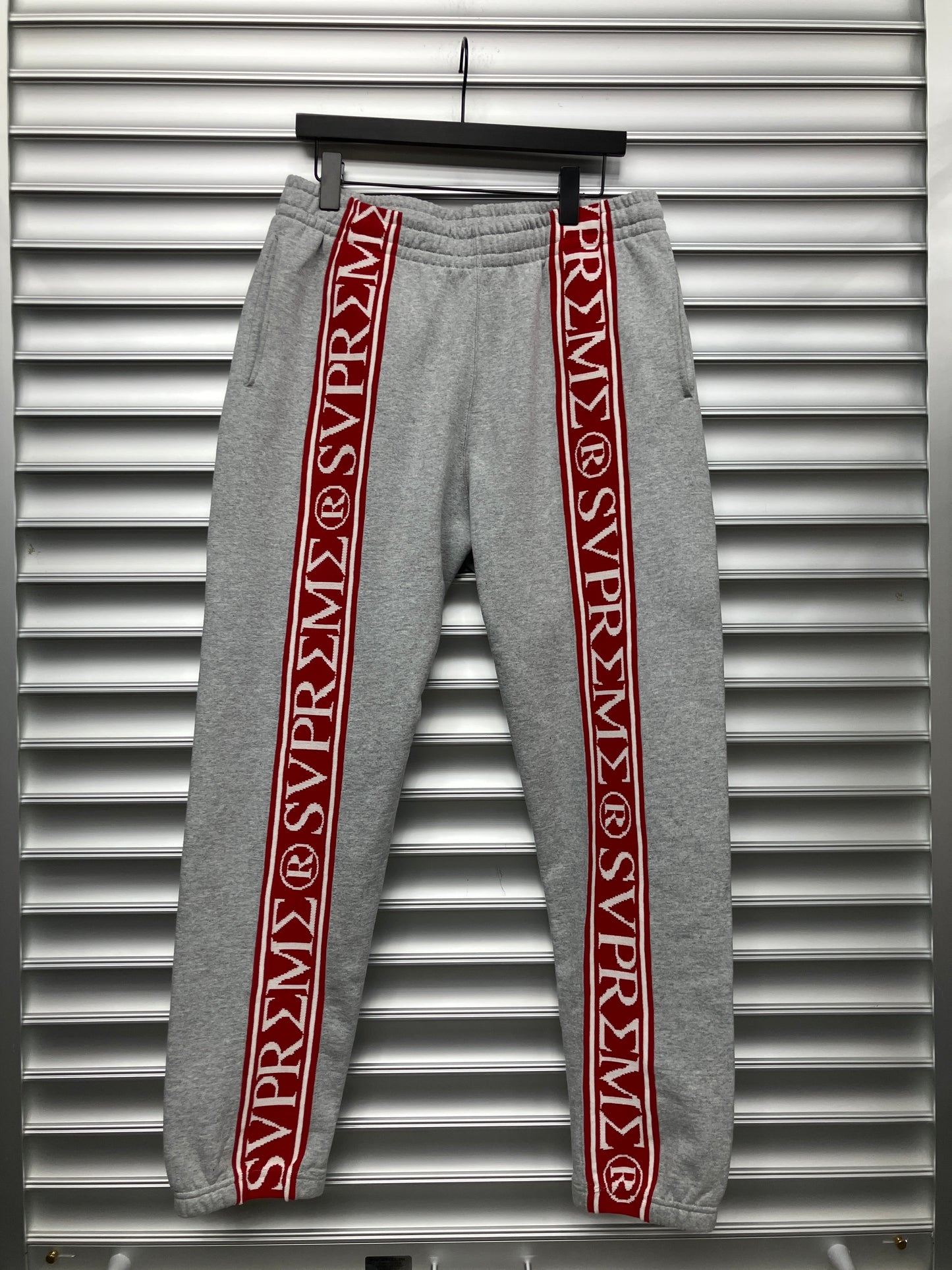 Supreme Red Stripe Sweatpants - M