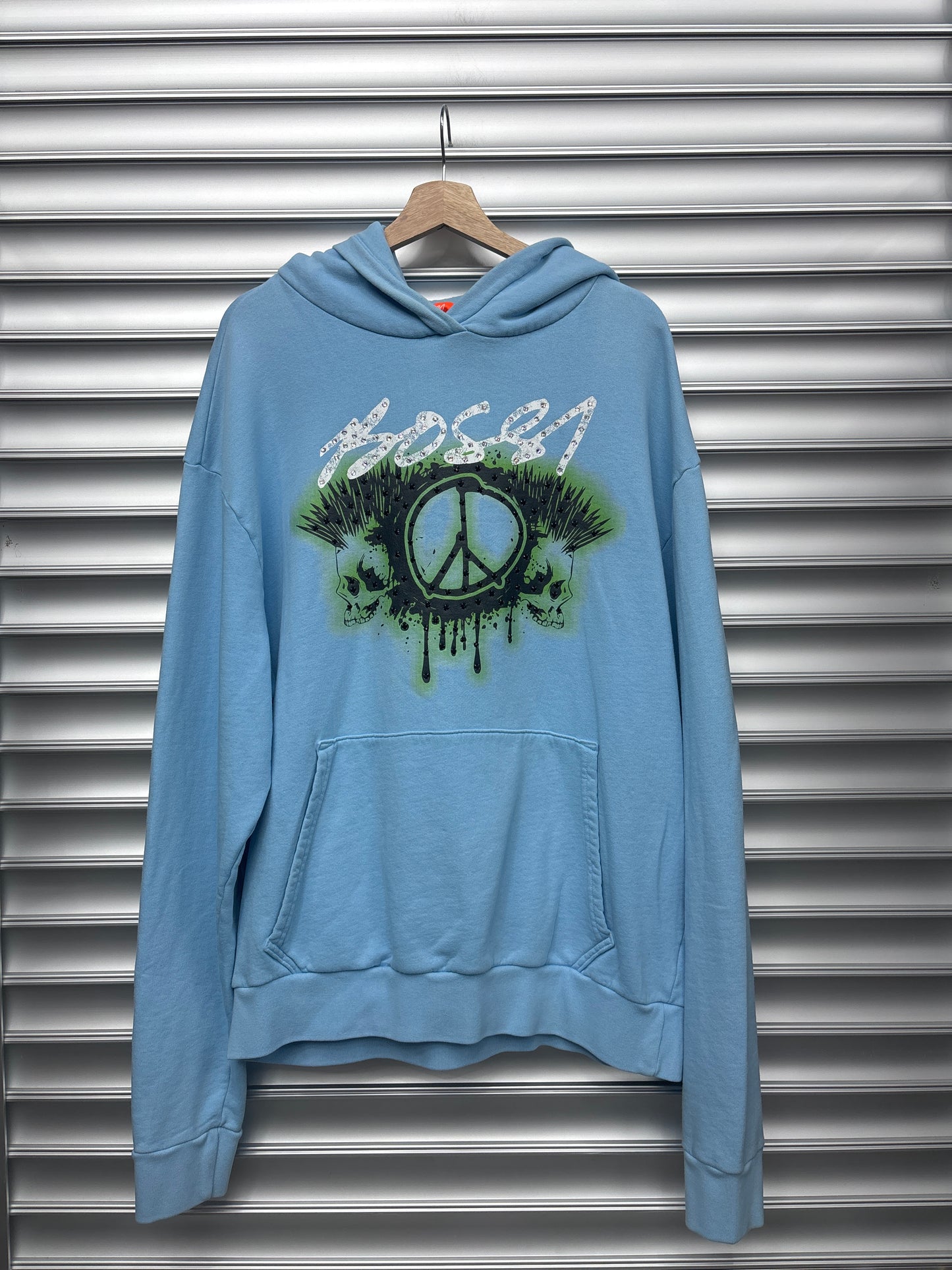 Bossi Cyan Skull Hoodie - L