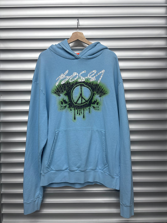 Bossi Cyan Skull Hoodie - L