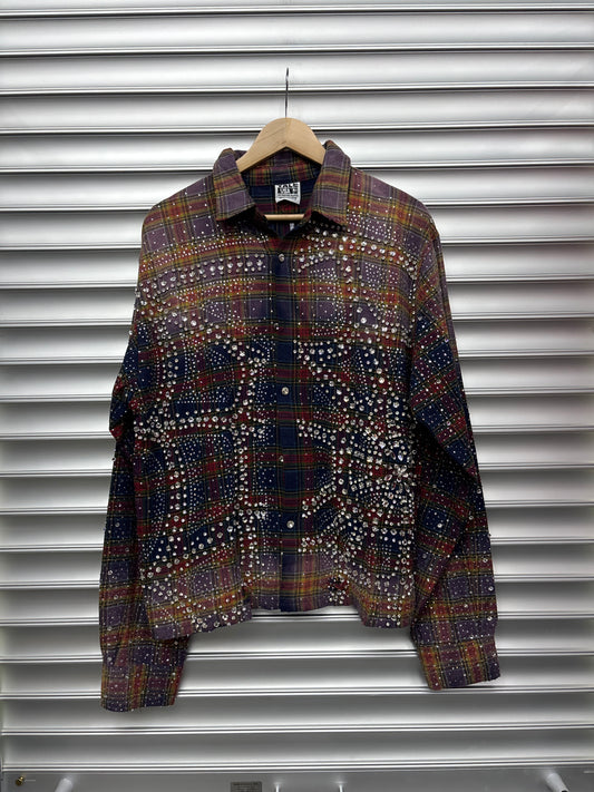 Vale Purple Rhinestone Flannel - Medium
