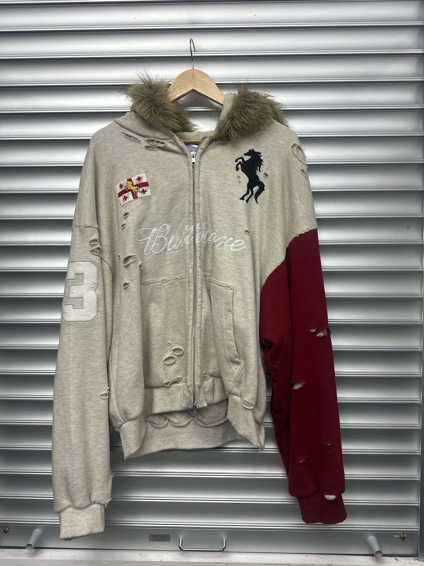 Protocol Index Rabbit Fur Zip Up Hoodie - 2