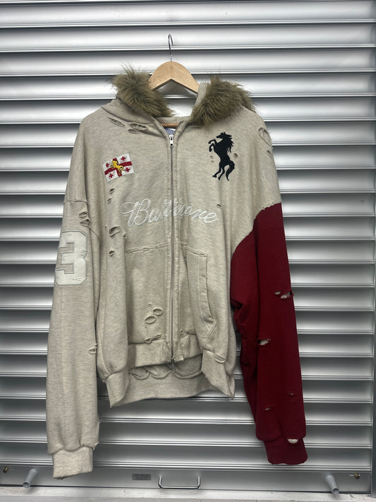 Protocol Index Rabbit Fur Zip Up Hoodie - 2