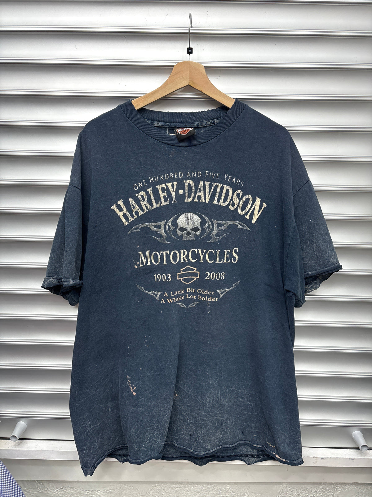 Vintage Harley Davidson Skull Tye Dye Tee - L **