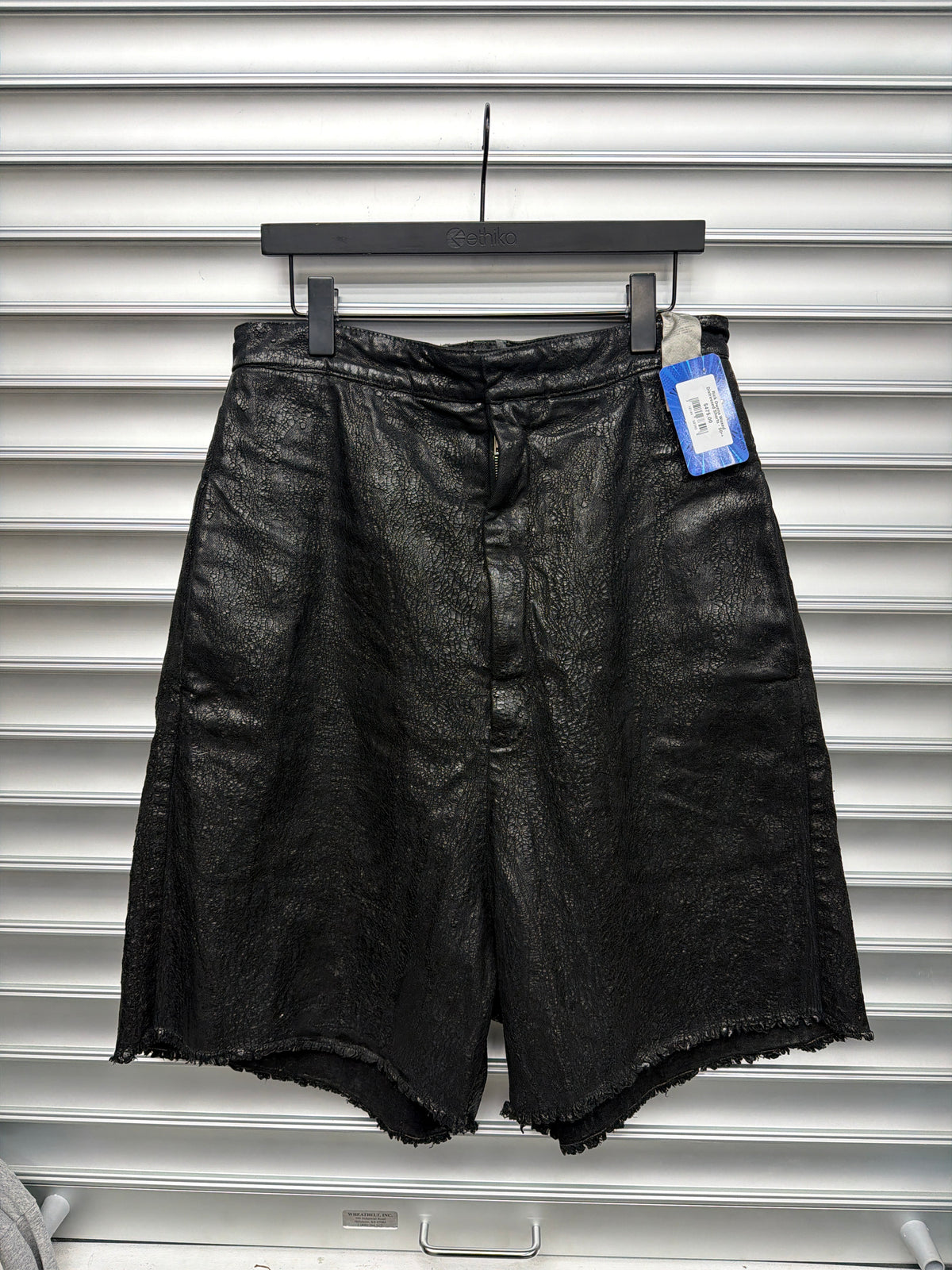 Rick Owens Waxed Distressed Shorts - 50**