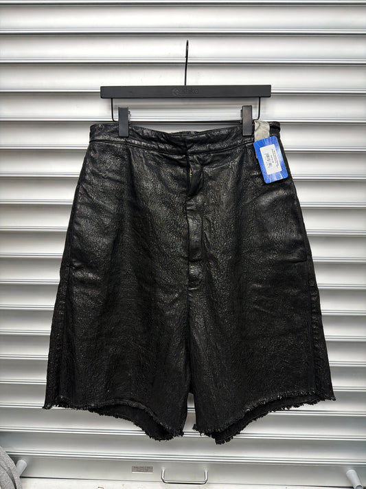 Rick Owens Waxed Distressed Shorts - 50**