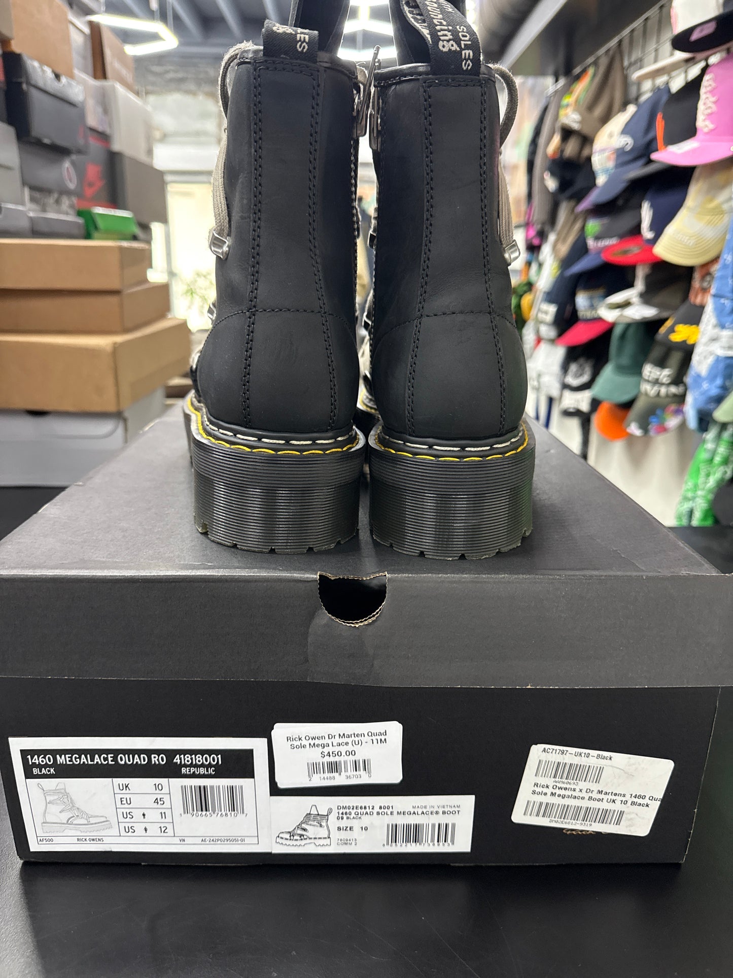 Rick Owen Dr Marten Quad Sole Mega Lace (U) - 11M