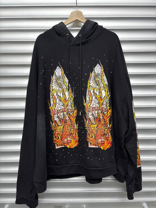 Who Decides War Rhinestone Hoodie - 3XL