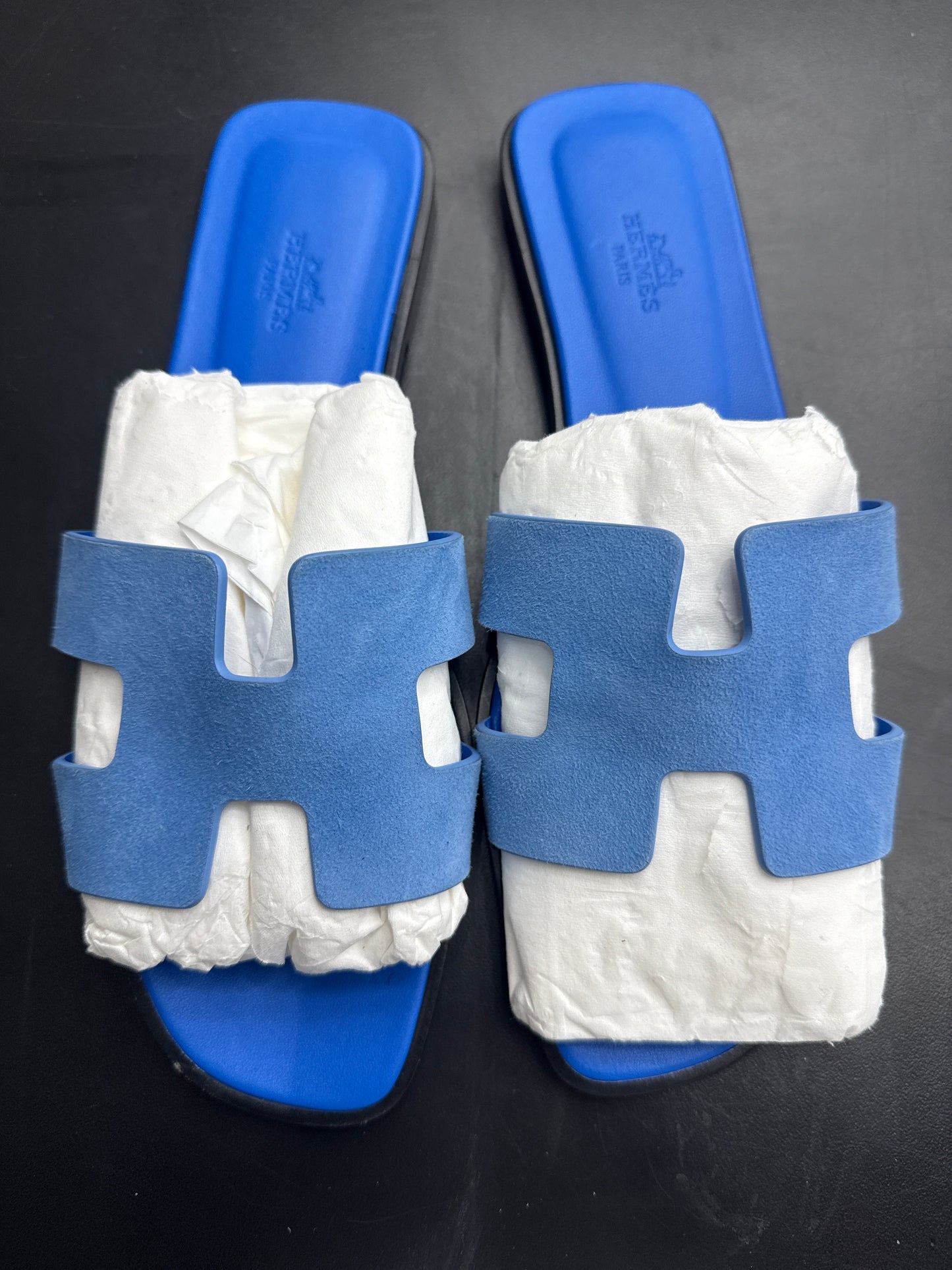 Hermes Blue Oran Suede (U) - 40.5 (NB)
