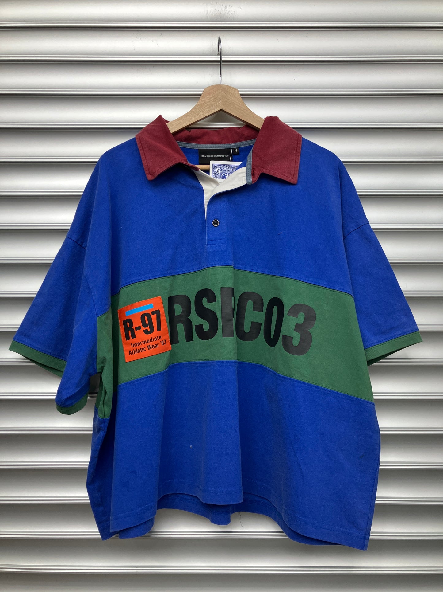 Raspberry Color Block Polo - M