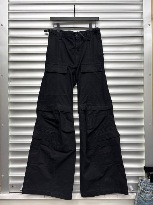 Balenciaga Convertible Cargo Flare Denim - S**