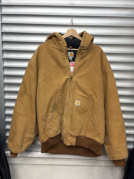 Vintage Tan Carhartt Hooded Jacket - XL**
