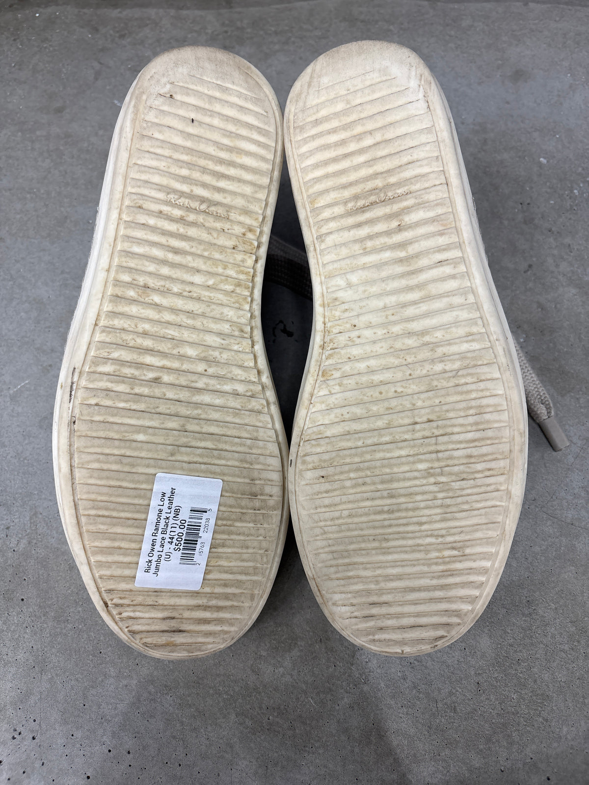 Rick Owen Ramone Low Jumbo Lace Black Leather - 44(11)(NB)**