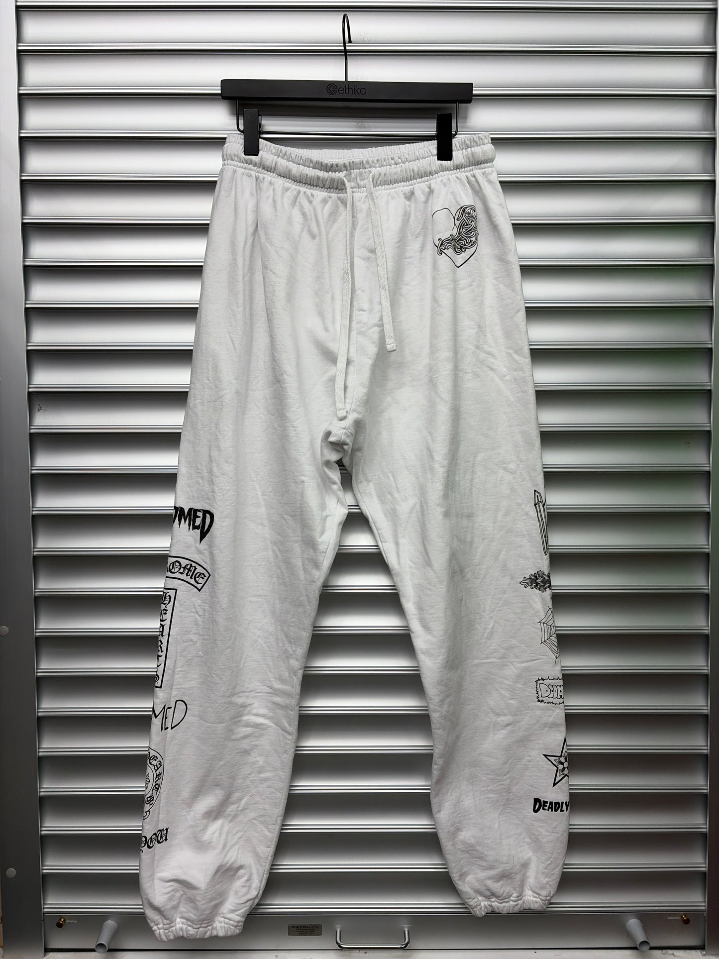Chrome Hearts Deadly Doll White Sweatpants - XL