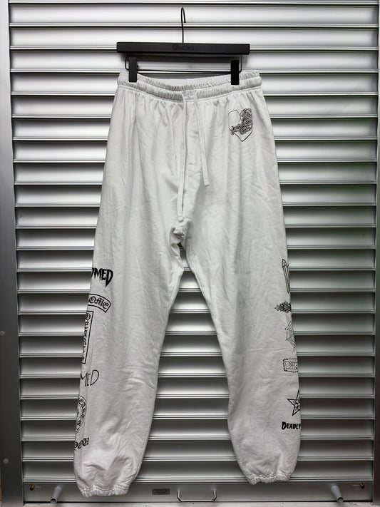 Chrome Hearts Deadly Doll White Sweatpants - XL